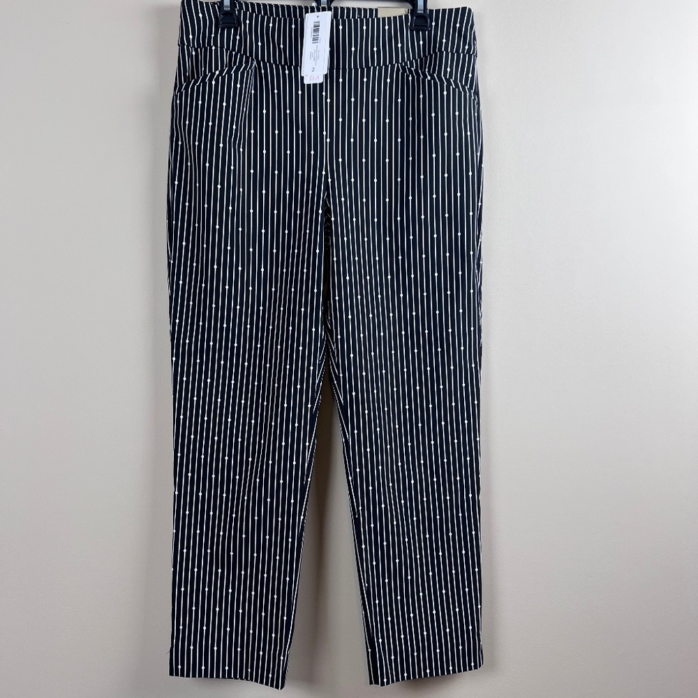 Chico’s Perfect Stretch Josie Slim Ankle Classic Rise Women’s Size 2 Black White - Picture 1 of 11